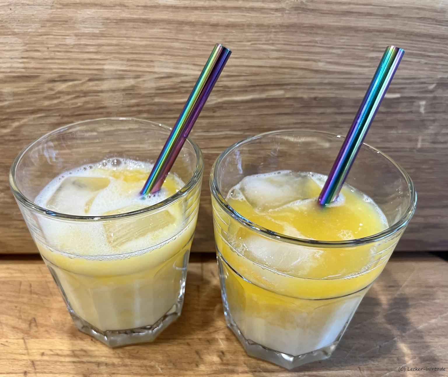 batida de coco mit orangensaft