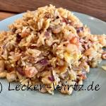 Gebratener Reis mit Shrimps und Ei