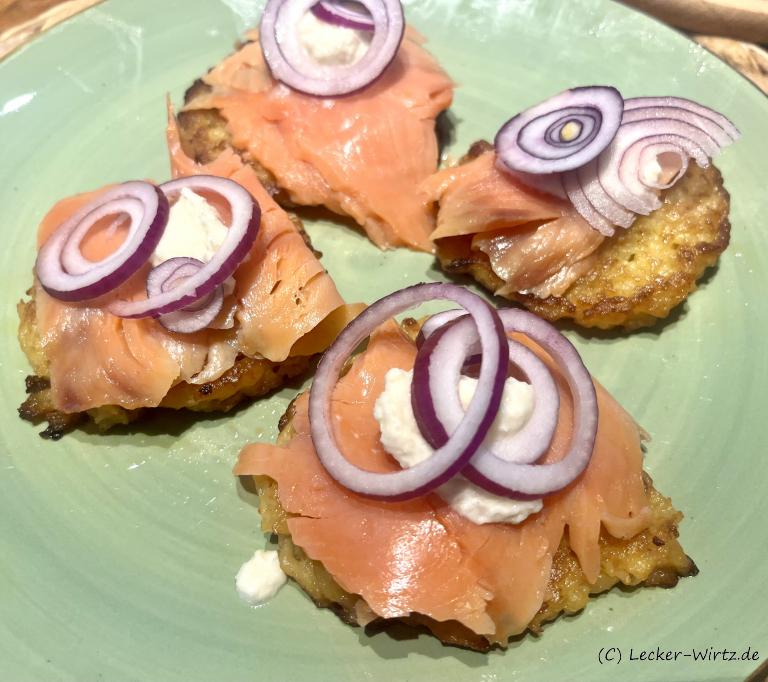 Reibekuchen mit Lachs