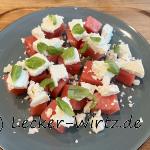 Melone mit Feta und Basilikum