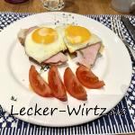 Strammer Piere - Spiegelei auf Baguette mit Rôti de porc