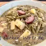 Schnibbelbunnesupp mit Mettenden