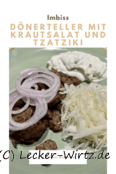 Dönerteller mit Krautsalat und Tzatziki