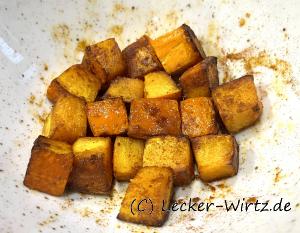 Hokkaido Würfel anbraten