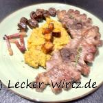 Lammkoteletts mit Kürbis-Polenta