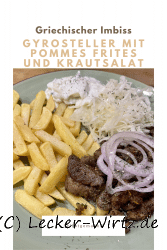 Gyros plate with French fries and coleslaw
