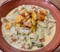 Chinakohl mit Chili Garnelen