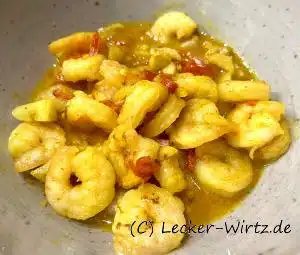 Chili Garnelen in Orangen Reduktion