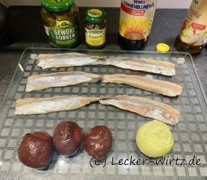 Zutaten für den Heringssalat