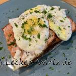 Strammer Sepp aus Bayern - ein Spiegelei auf Leberkäse