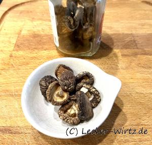 getrocknete Shiitake Pilze