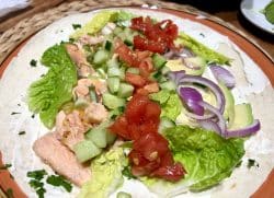 Taco mit gegrilltem Lachs