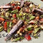 Mediterraner Salat mit Linsen und Sardinen