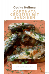 Caponata Crostini mit Sardinen