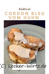 Cordon Bleu vom Huhn mit Südtiroler Speck und Parmesan-Senfsauce