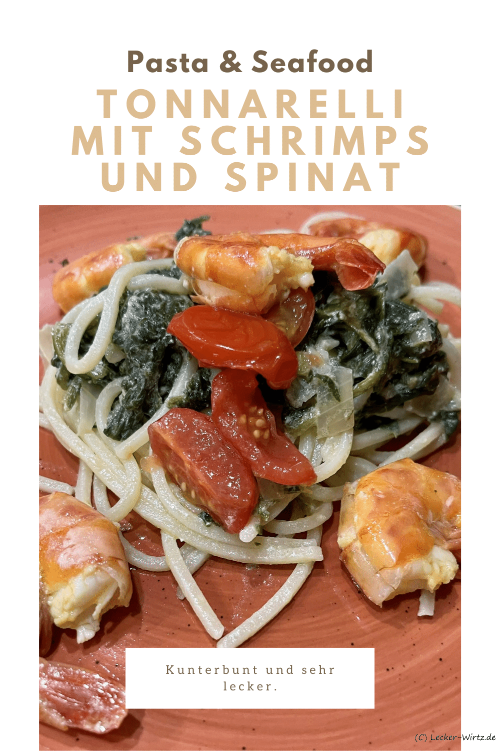 Tonnarelli mit Schrimps und Spinat-Parmesan Sauce