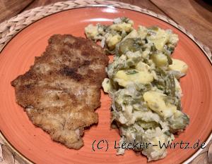 Französischer Kartoffelsalat mit Wiener Schnitzel