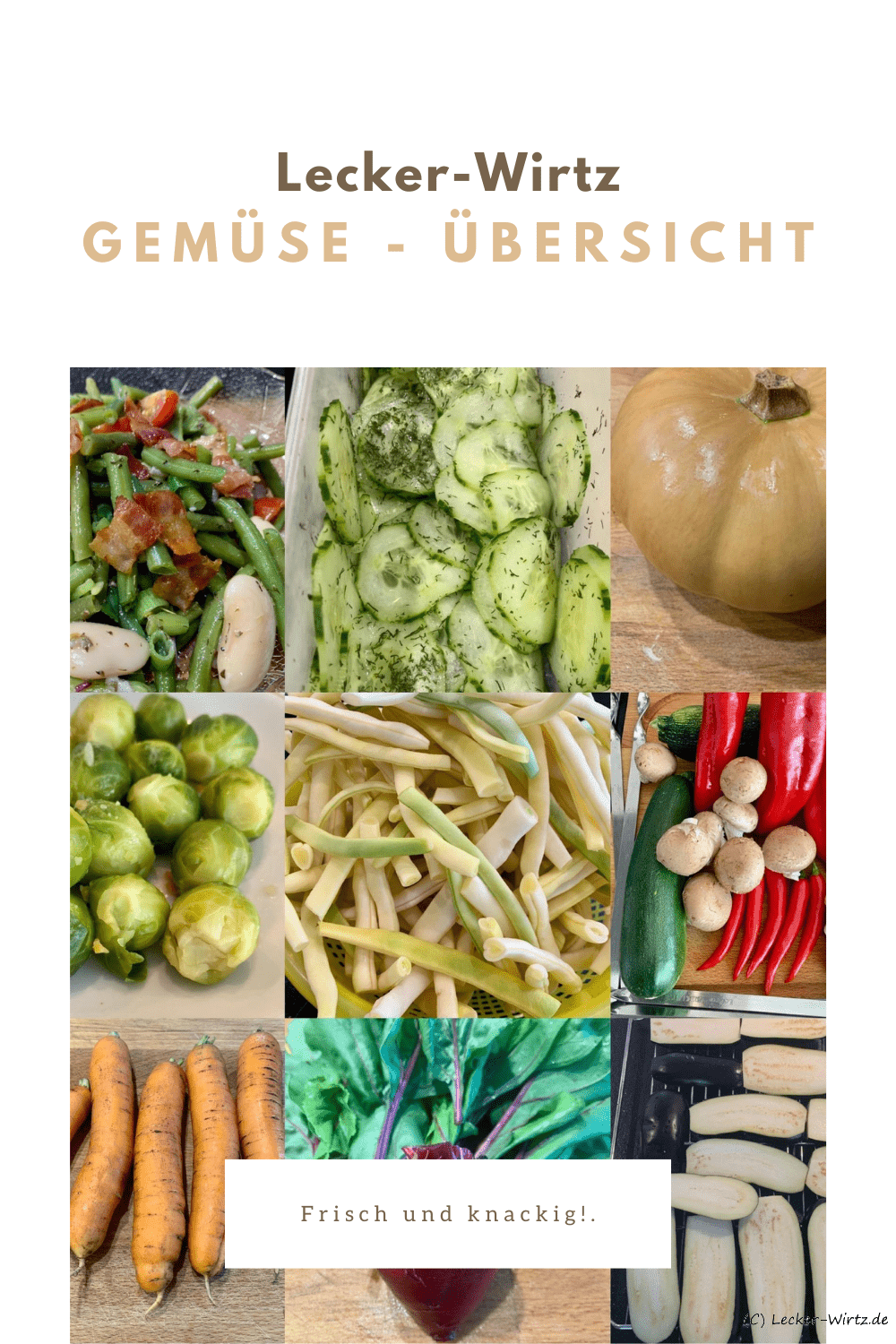 Eine Collage von verschiedenen Gemüsesorten.