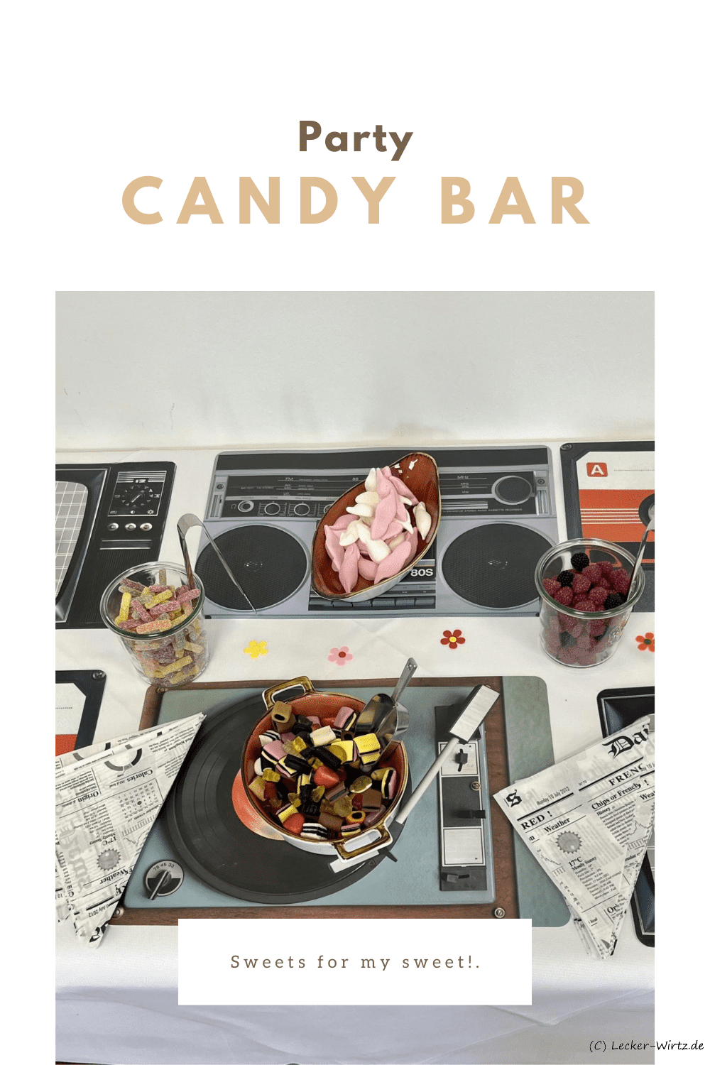 Süßigkeiten in Schälchen für die Candy Bar
