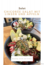 Chicorée Salat mit Linsen und Äpfeln