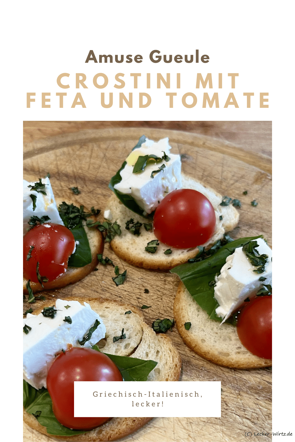 Crostini mit Feta und Tomate