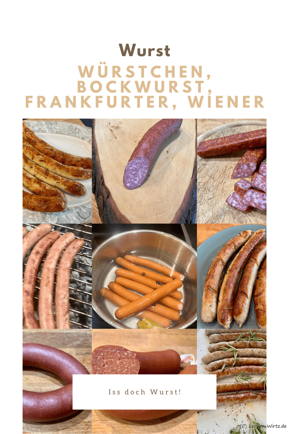 Sammlung von Rezepten und Infos zu Würstchen, Bockwurst, Frankfurter, Wiener