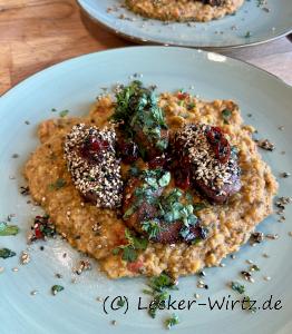 Chili-Hühnchen mit Linsen-Püree