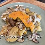 Bergische Bratkartoffelpfanne mit Ei und Champignons