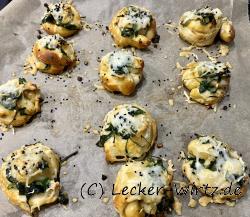 Spinat-Käse-Laugen-Fingerfood