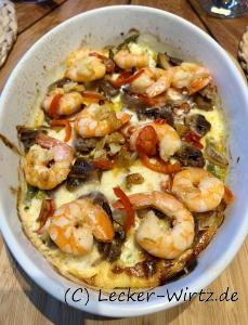 Spargel-Garnelen-Gratin