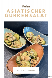 Asiatischer Gurkensalat mit gerösteten Erdnüssen und Sesam