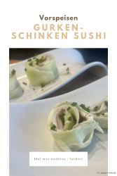 Cucumber-ham sushi with the horseradish-lime sauce