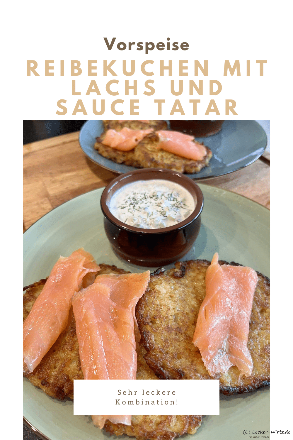 Reibekuchen mit Lachs und Sauce Tatar