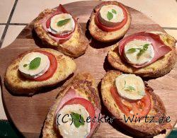 Pain perdu - Arme Ritter mit Schinken, Tomate und Ziegenkäse