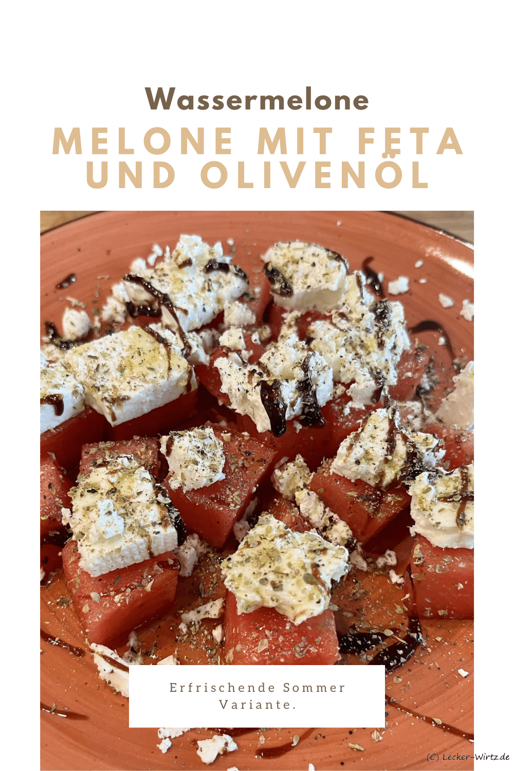 Melon with feta and olive oil