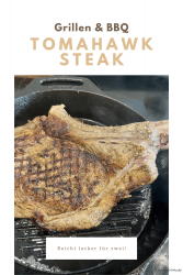 Tomahawk steak grilling