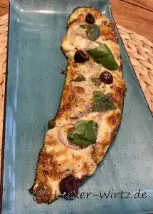 Zucchine ripiene al forno - Gebackene Zucchini im Pizza-Style