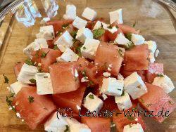 Wassermelonen-Feta-Salat mit Minze