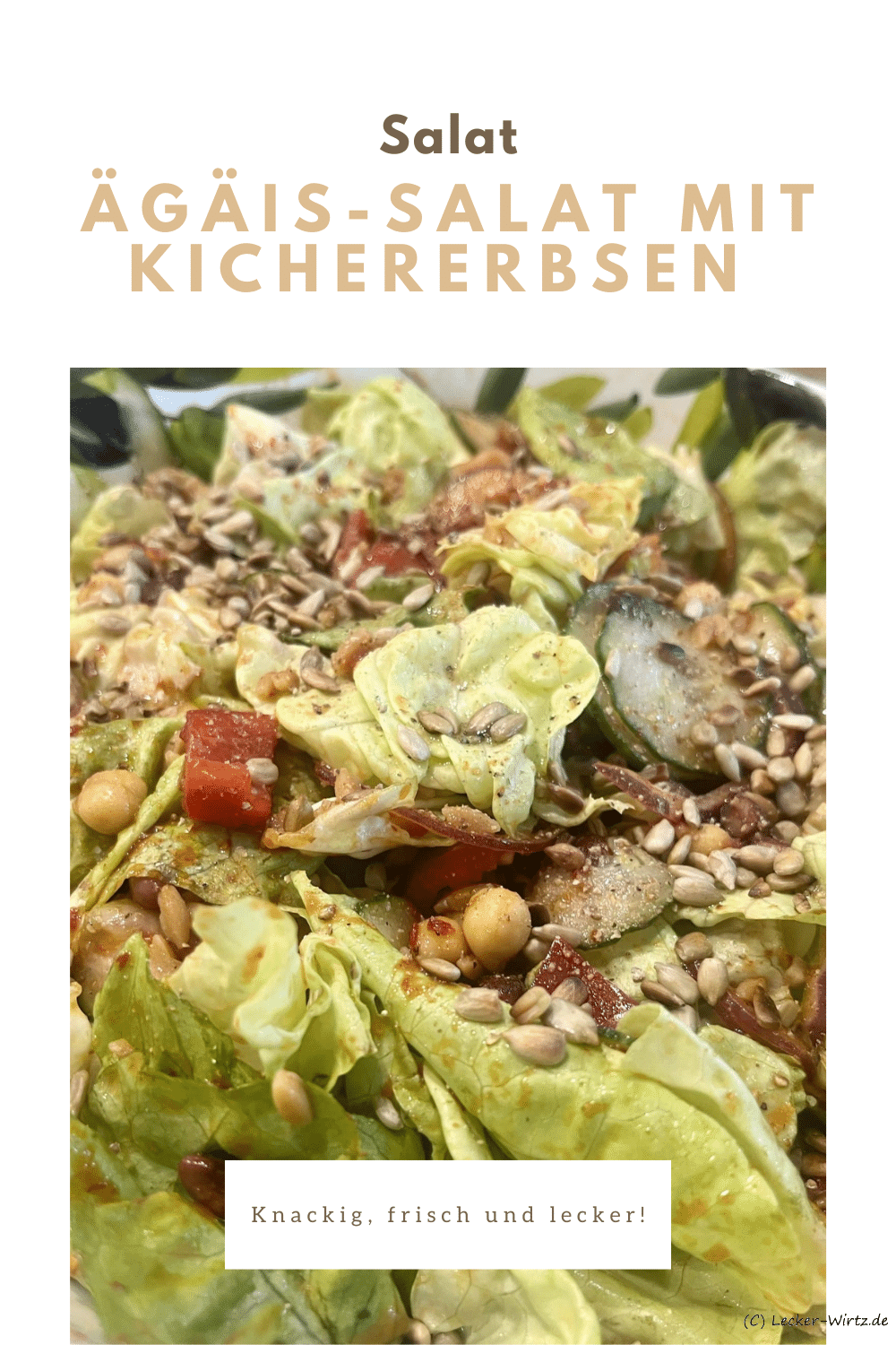 Ägäis-Salat mit Kichererbsen und gerösteten Sonnenblumenkernen