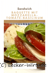 Baguette mit Mozzarella-Tomate-Basilikum