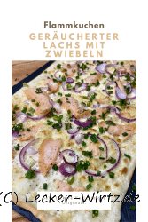 Flammkuchen mit geräuchertem Lachs und Zwiebeln