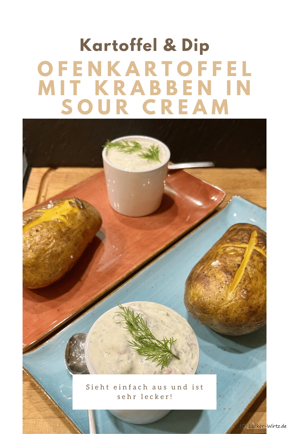Ofenkartoffel mit Krabben in Sour Cream
