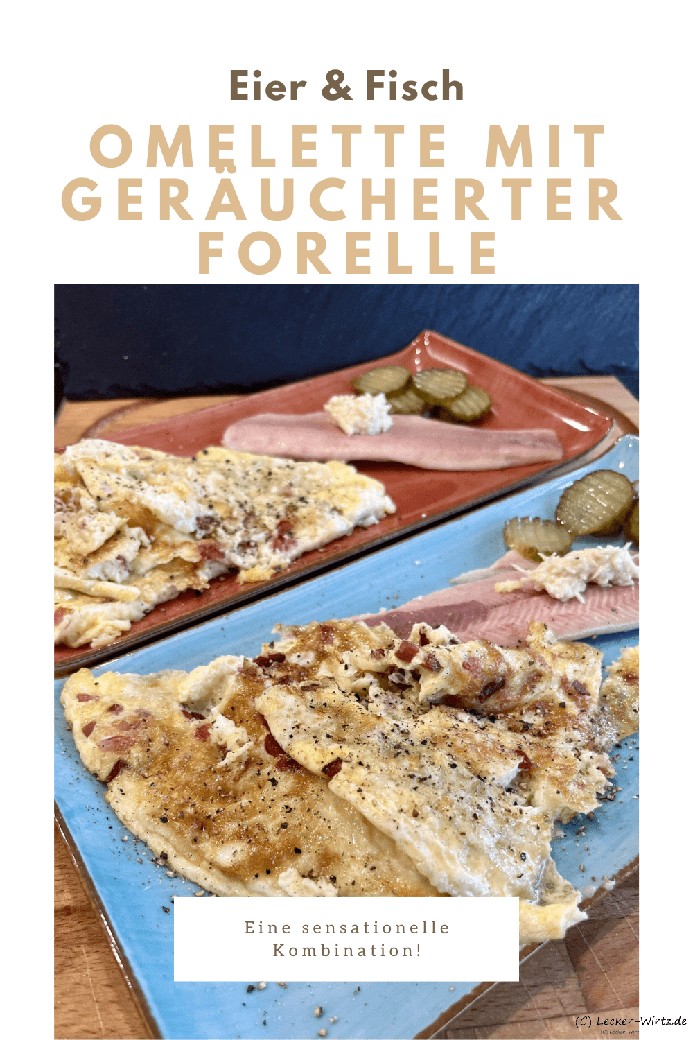 Omelette mit geräucherter Forelle