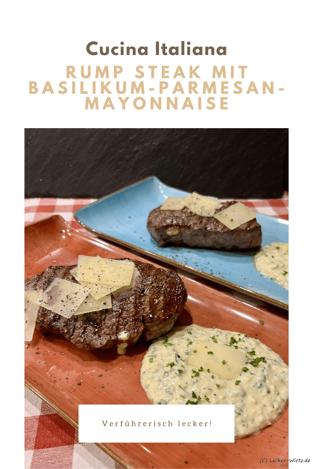 Rumpsteak mit Basilikum-Parmesan-Mayonnaise