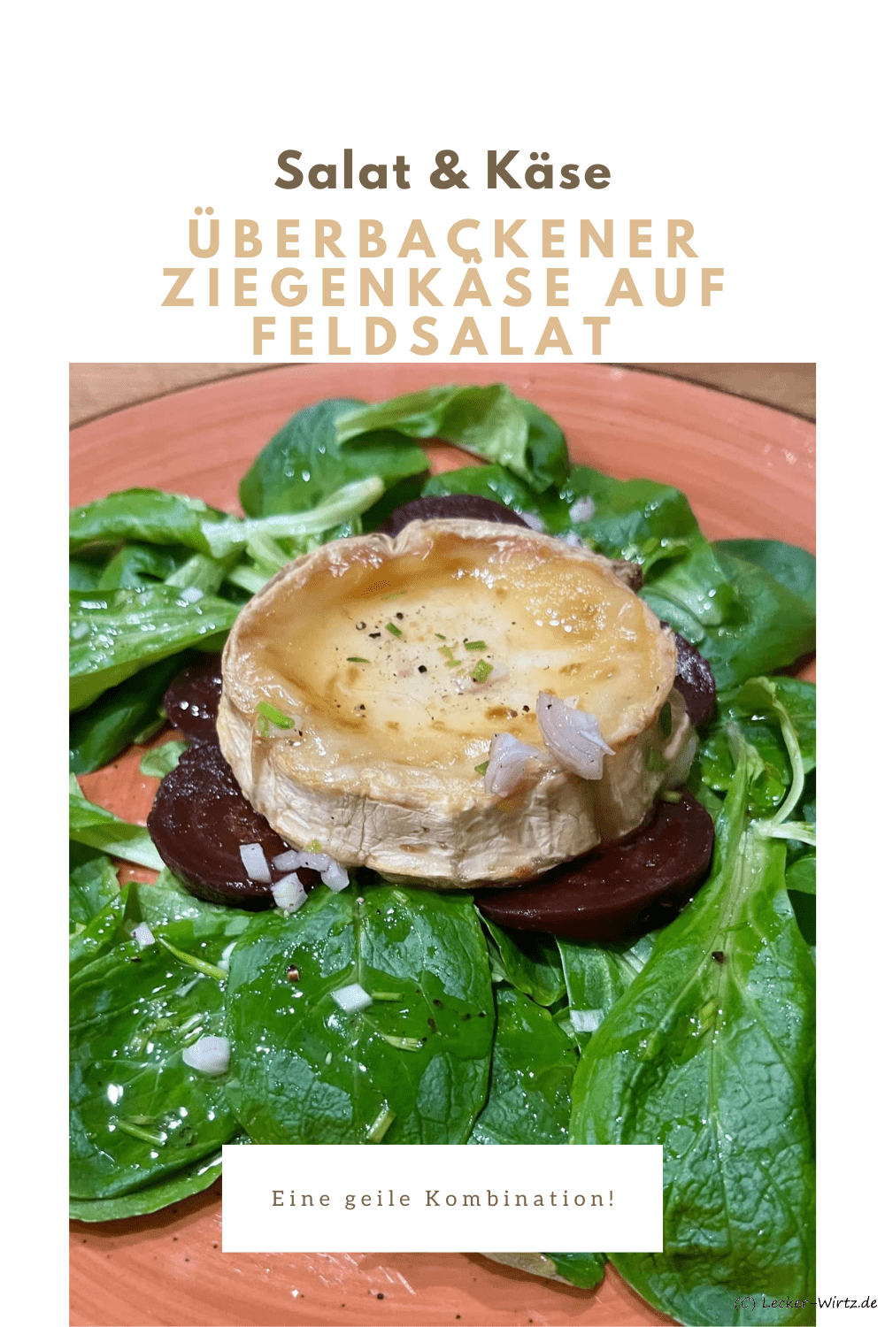 Überbackener Ziegenkäse auf Feldsalat mit Balsamico-Honig-Vinaigrette
