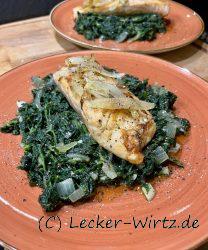 Lachs auf Blattspinat
