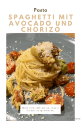 Spaghetti mit Avocado und Chorizo