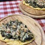 Polentatarte mit Spinat und Pilzen