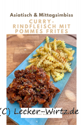 Curry-Rindfleisch mit Pommes Frites