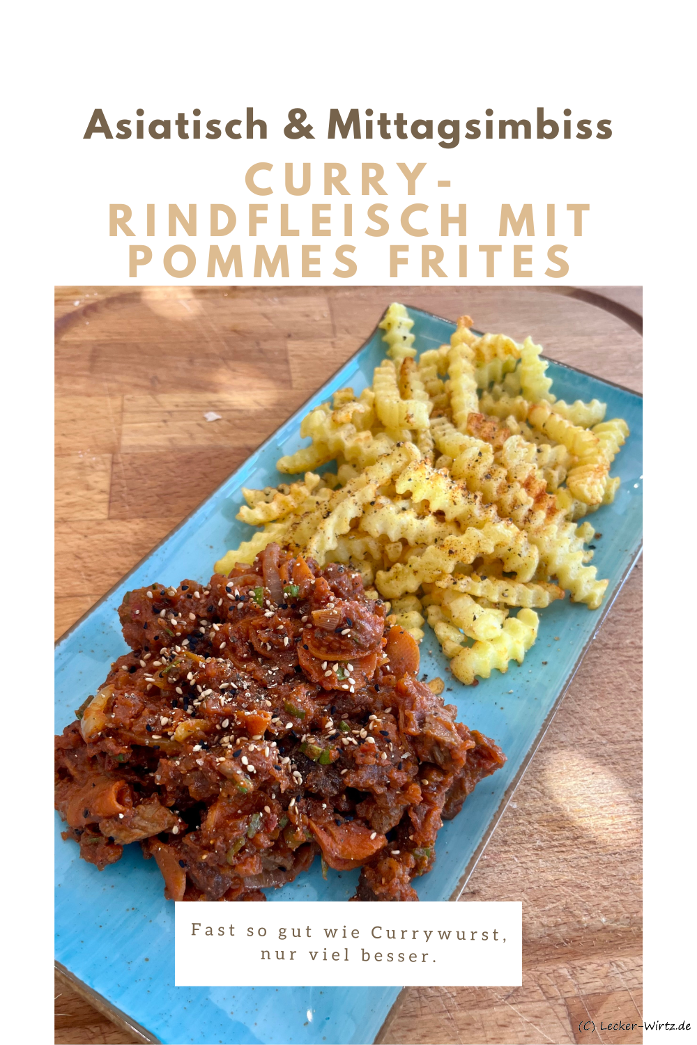 Curry-Rindfleisch mit Pommes Frites